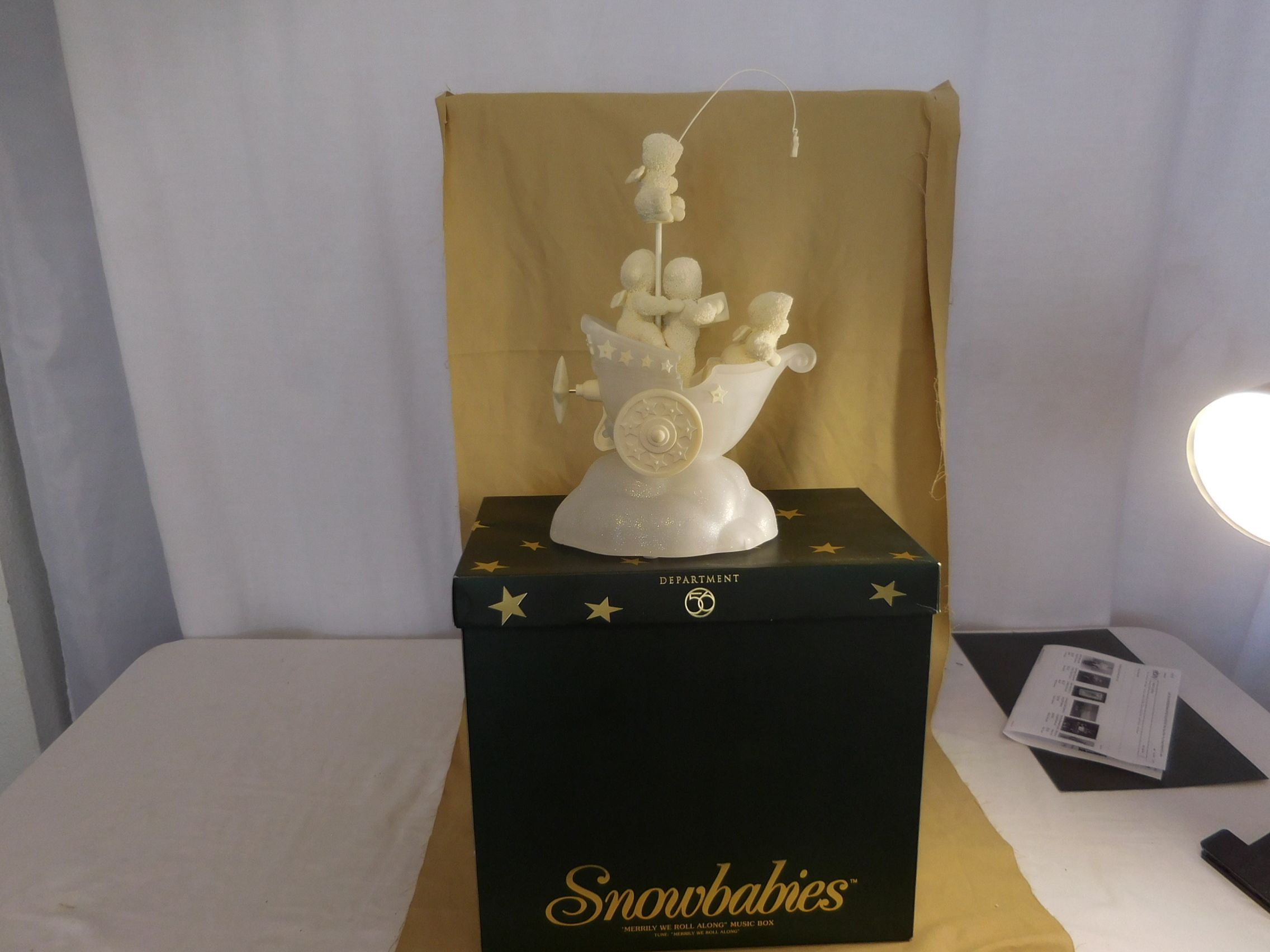Snowbabies Department 56 Music Box Boat "Merrily We Roll Along"