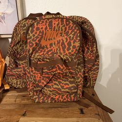 Brand New Nike Animal Print Backpack – Brown/Orange