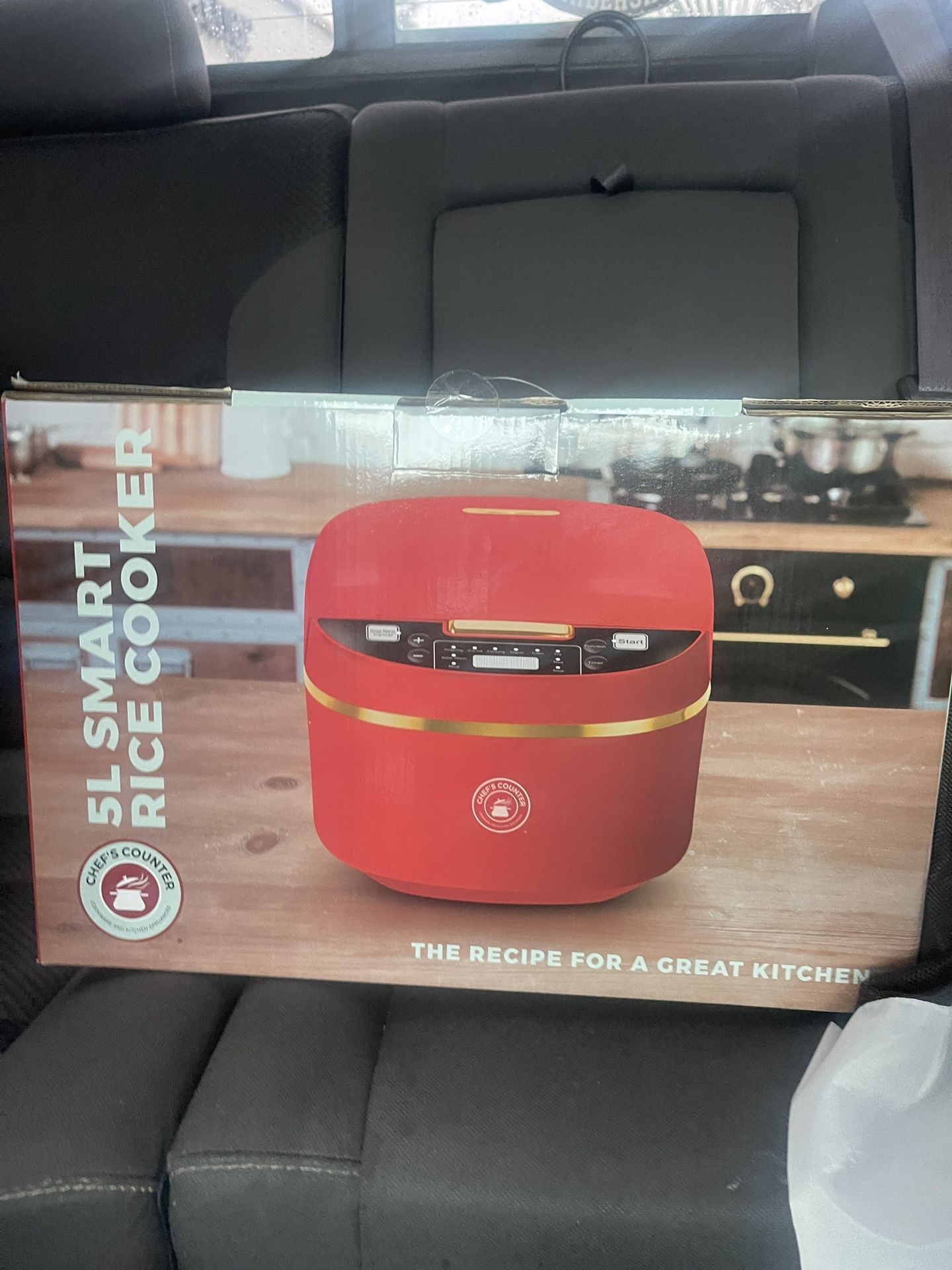 Chef's Counter 5L Smart Electric Rice Cooker Red, Multiple Programs, Inner Pot