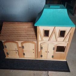 Wooden Toy Horse Barn With Accessories