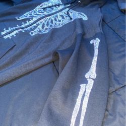 Rhinestone Skeleton Zipup