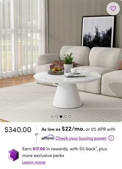 Lacquered White Round Coffee Table