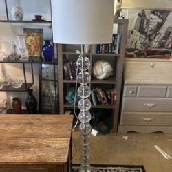 Pair of Modern Glass Ball Floor Lamp White Shade