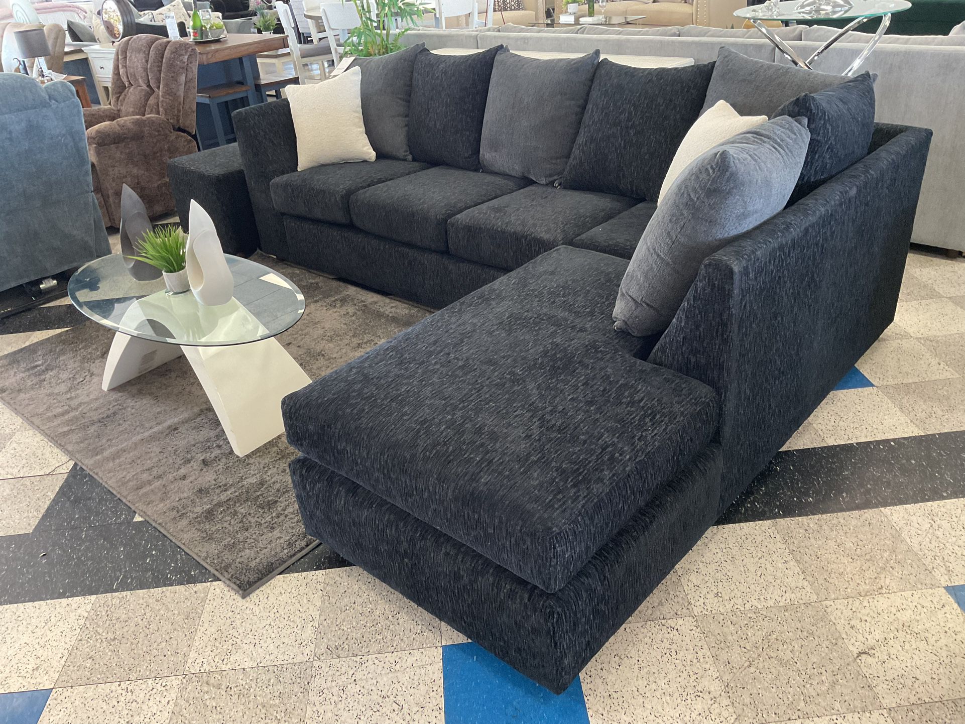 Sofa with chaise And Ottoman $1,449 Ebenezer Furniture 15250 Bear Valley Rd Victorville 