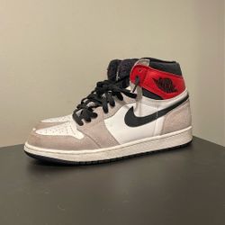 Jordan Ones Smoke Gray,  Color Gray Black Red,  Size 9.5