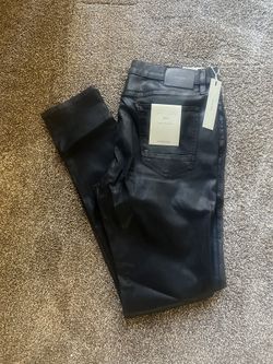Hudson Denim Zack Coated Skinny Jeans Size 34