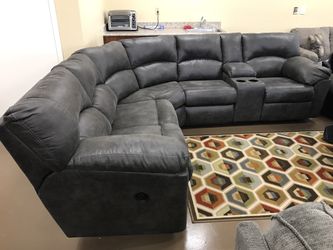 Grey recliner sectional