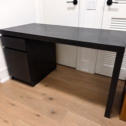 IKEA MALM Black-Brown Desk with Drawers