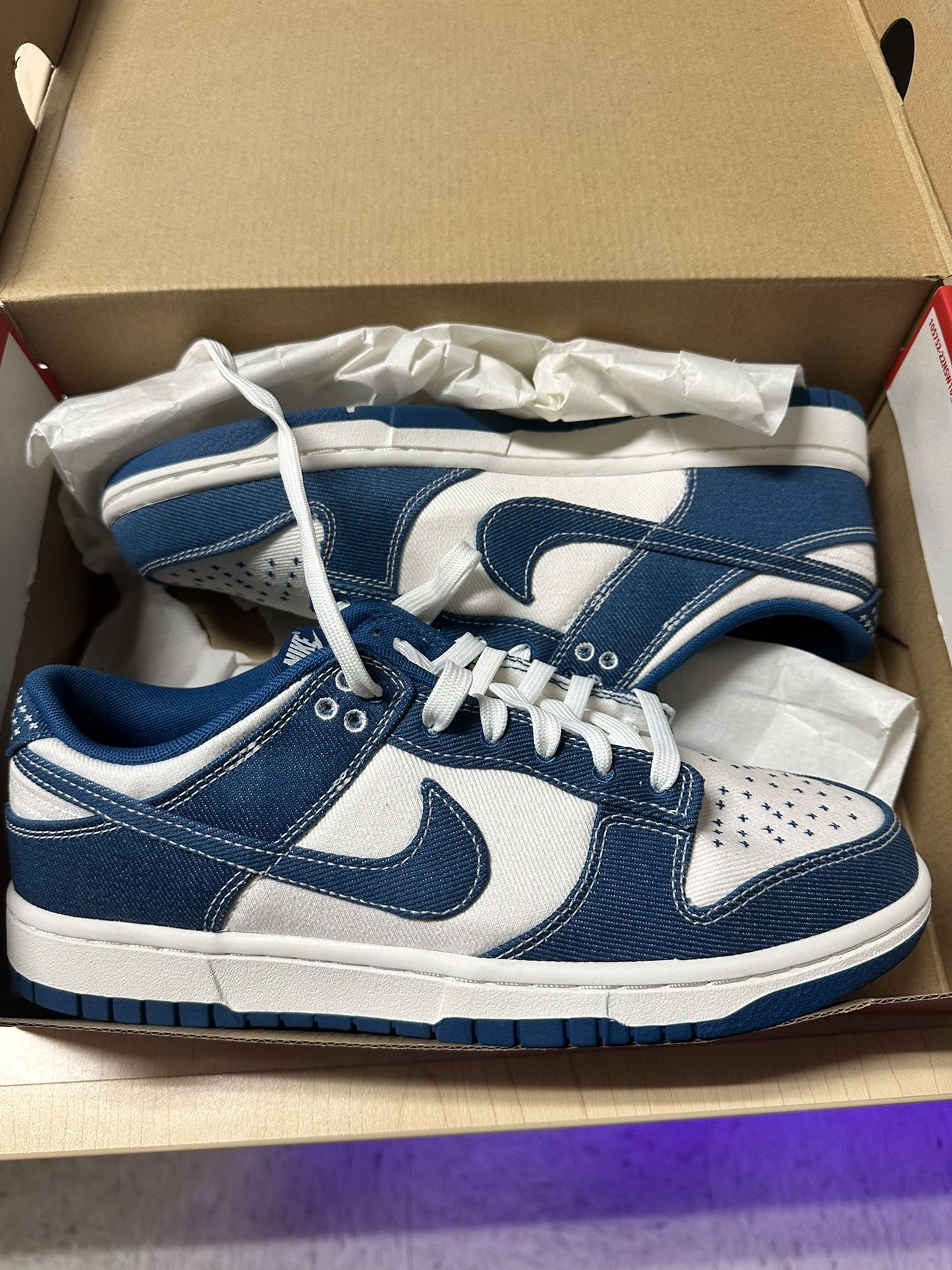 NIKE Dunk Low Industrial Blue Sashiko 9.5