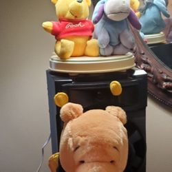 Lamp With Winnie The Pooh And Friend And A Stuffed Animal Of Him