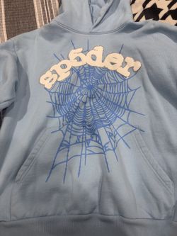 Sp5der hoodie “ sky blue “Medium 