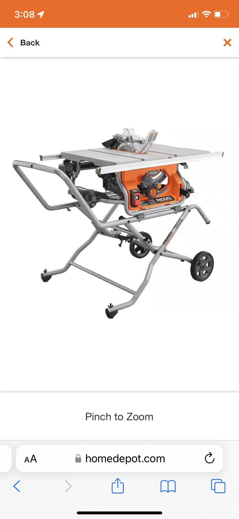 Ridgid Table Saw