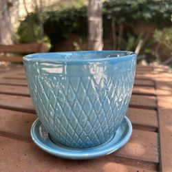Blue Ceramic Planter