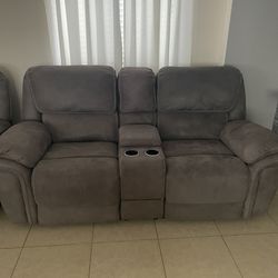 Love Seat Recliner and Single chair Recliner