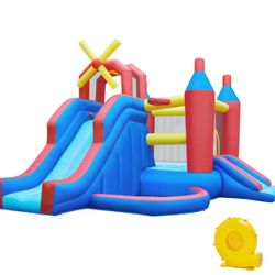 Several bouncy houses 