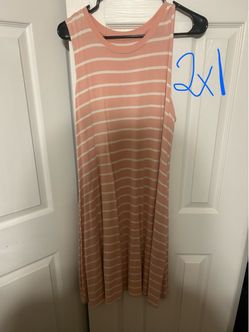 Striped Sleeveless Midi Dress Size 2XL