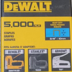 DeWalt T50 3/8 in. L 20 Ga. Narrow Crown Heavy Duty Staples 5000 pk Sealed 