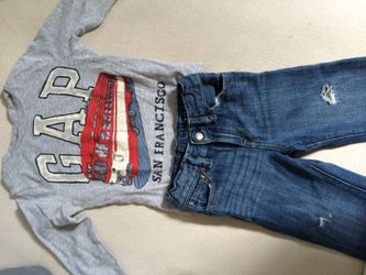 Gap long sleeve T and gap jeans