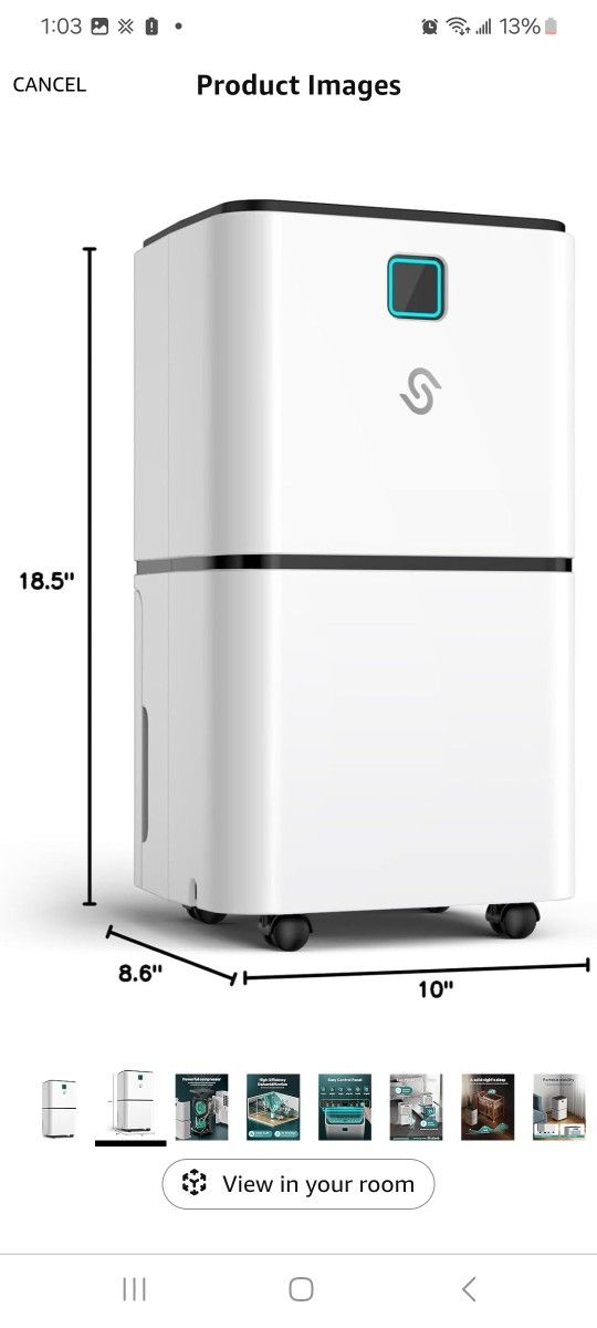 2000 Sq. Ft Dehumidifier for Home With Drain Hose LED Intelligent Humidity Light