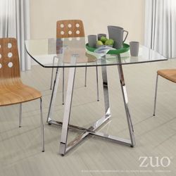 Zuo Modern Lemon Drop Kitchen Dining Table, Including TWO Free Chairs