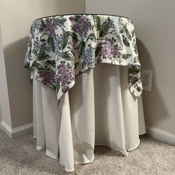 Corner Round Table With Glass Top 