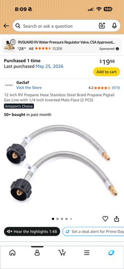 Propane tank hose