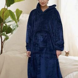 New Flannel Soft Blanket Hoodie, Extra Large Wearable Blanket Sweatshirt  With Pockets 