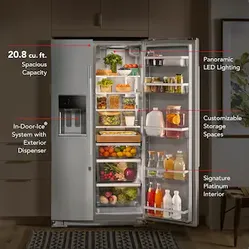 KitchenAid 20.85-cu ft Counter-Depth 36-in Wide Side-by-Side Refrigerator with Ice Maker ,Water and Ice Dispenser ( Fingerprint Resistant Stainless St