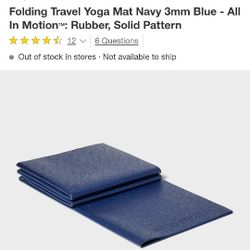 All In Motion Folding Travel Yoga Mat Rubber 3mm