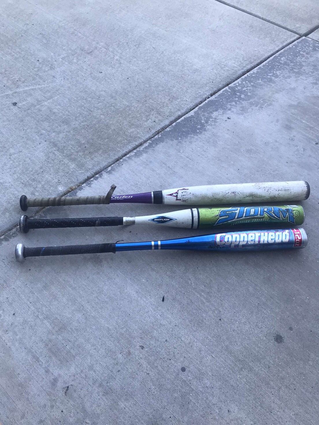 Assortment of branded baseball bats