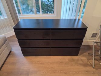 Black 6-Drawer Double toddler Dresser