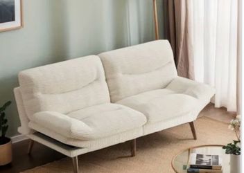 White folding futon couch