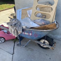 Wheel Barrel Steel Handles New Tire 