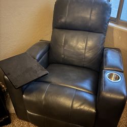 Gray Leather recliner