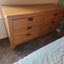 Mid-century Modern Blonde Wood Headboard And Dresser L.A. PERIOD FURN 