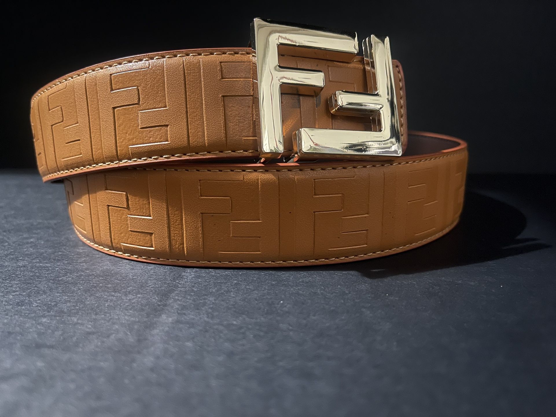 Fendi Brown Leather Belt Size 34