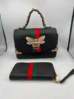 queen bee black purse & wallet