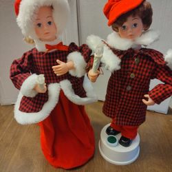 Decorative 15" Robotic  Xmas Candlelight Carolers 