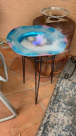 Misting color change garden tabletop fountain