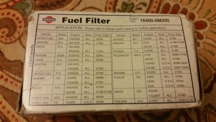 Nissan car fuel filter