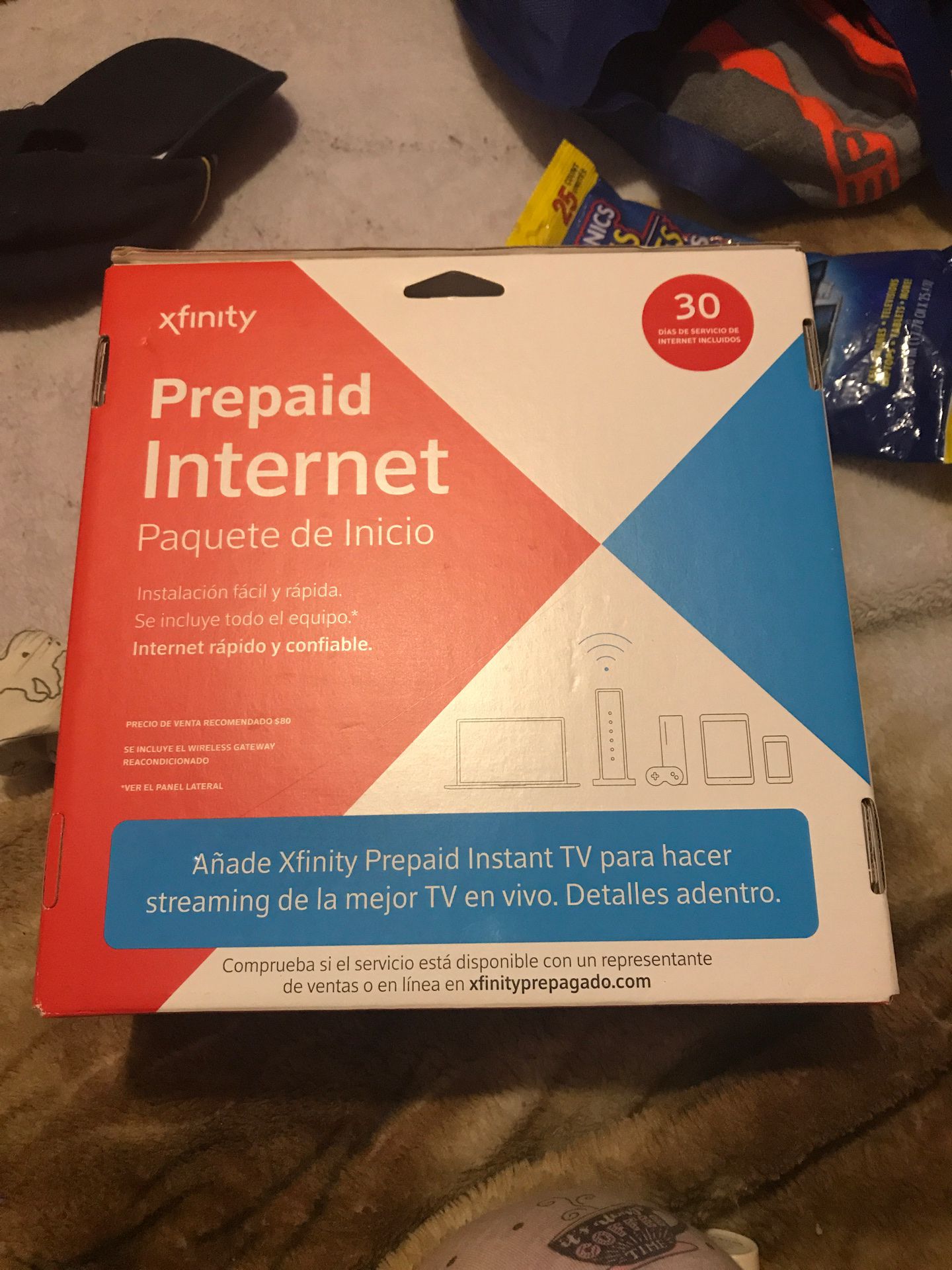 Pre paid internet box