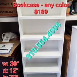 White Bookcase Book Shelf Solid Assembled 