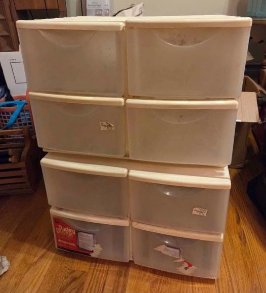 Stacking drawers stackable storage 4 drawer cubby cubbies shoe holder container organizer