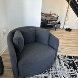 40in Swivel Chair Gray Linen NEW 