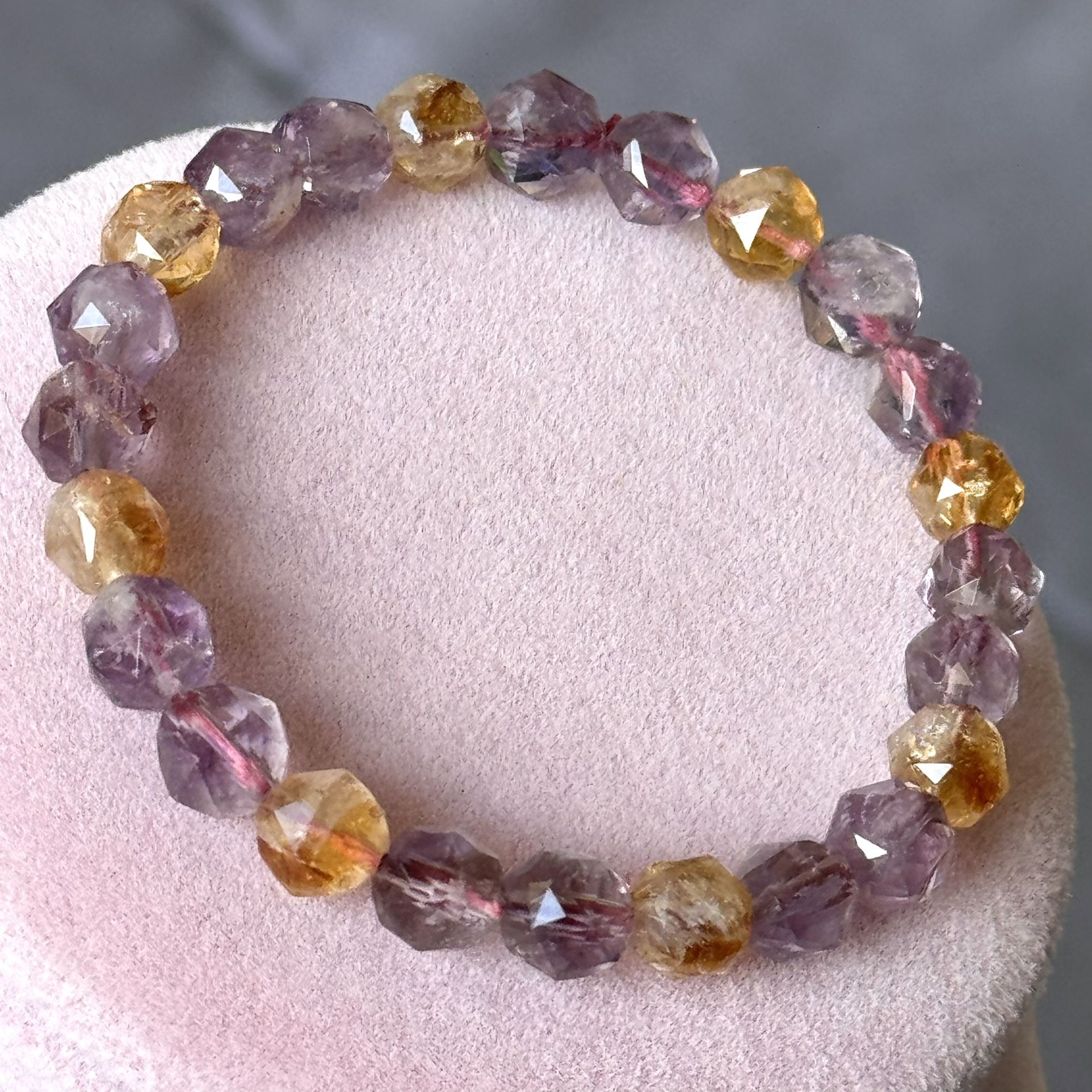 8mm Amethyst & Citrine Bracelet 