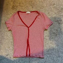 Red stripped crop top 