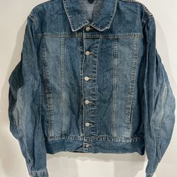 Men's 90s Vintage STRUCTURE Denim Jean Jacket Coat Size M Blue 🌟 $25