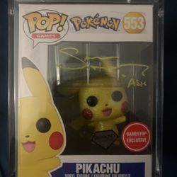 Pokemon Funko Pikachu Diamond Signed By Sarah Natocherry