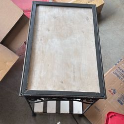 Metal And Wood Side Table 