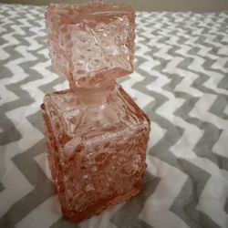Vintage Pink Glass Perfume Bottle, No Perfume